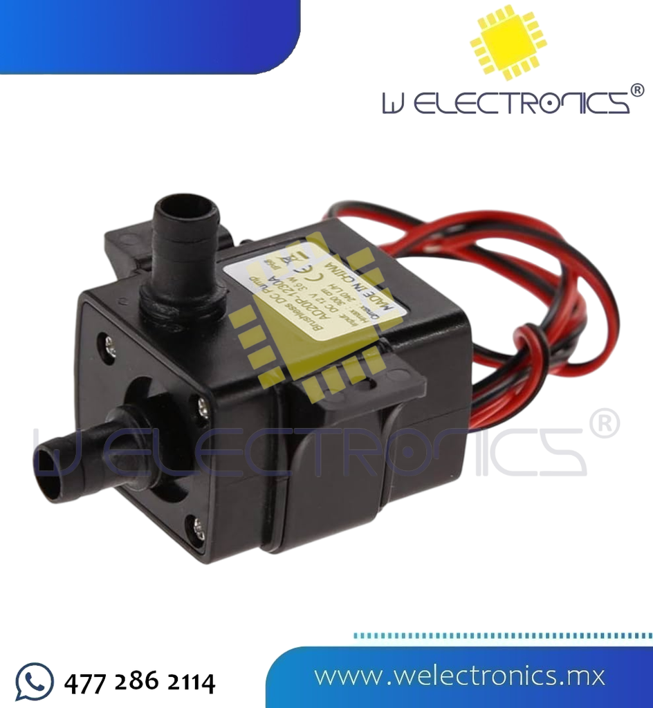 BOMBA DE AGUA SILENCIOSA 12V DC 3M 240 L/H