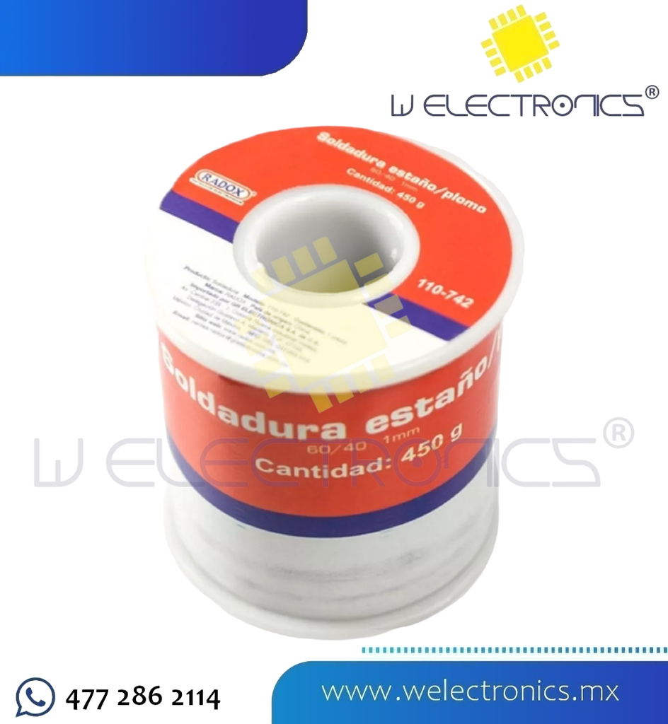 SOLDADURA DE ESTAÑO-PLOMO 60/40 450G 1MM