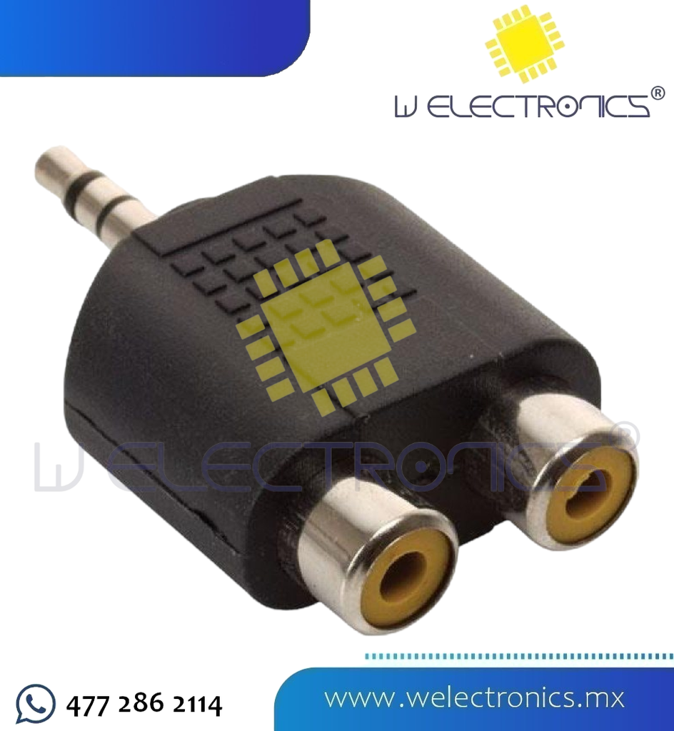 ADAPTADOR 2 JACK RCA A PLUG 3.5