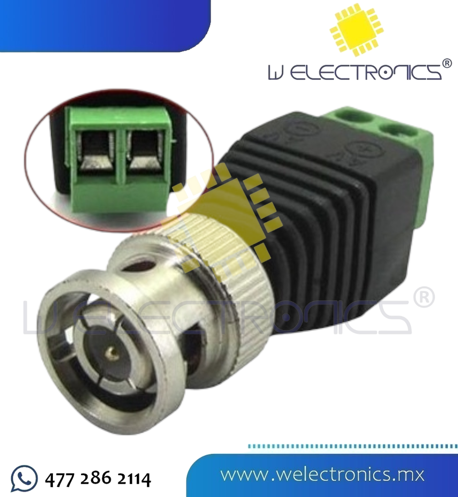 ADAPTADOR BNC MACHO TERMINAL ATORNILLABLE