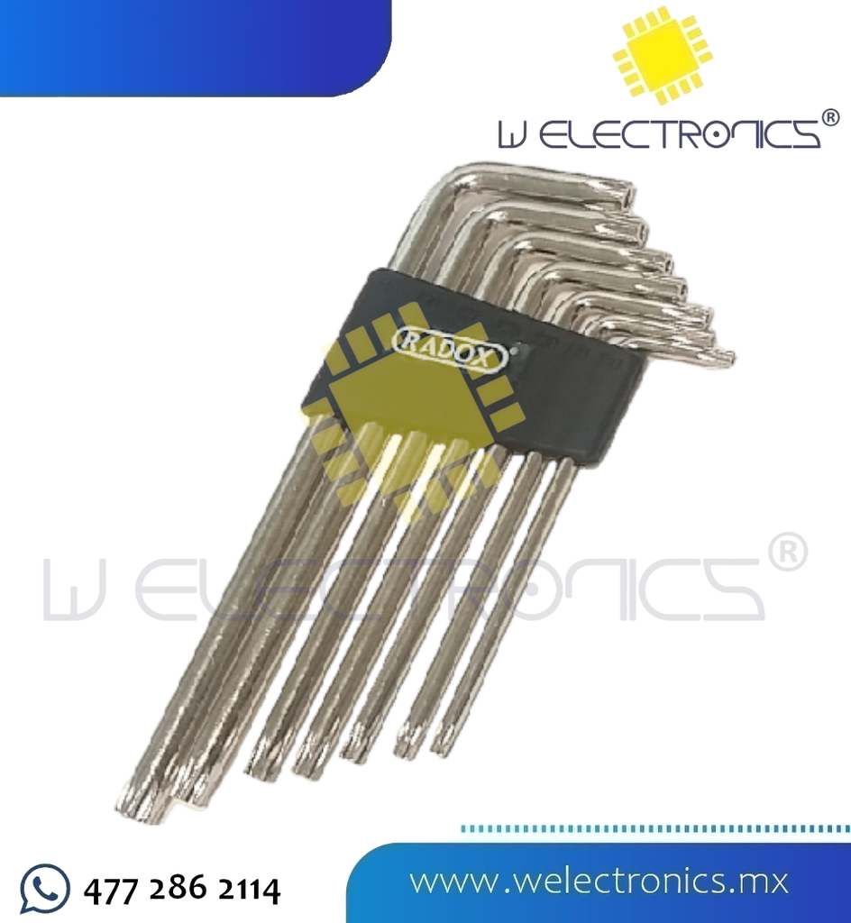 JUEGO DE 7 LLAVES TIPO TORX DE ACERO