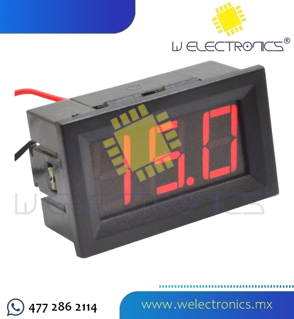 MEDIDOR DE VOLTAJE DIGITAL C/DISPLAY ROJO VOLTIMETRO