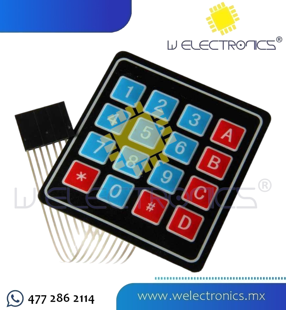 TECLADO MATRICIAL DE MEMBRANA 4X4
