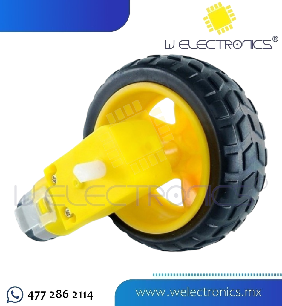 MOTORREDUCTOR 3-6V 4.5KG/CM TORQUE C/LLANTA