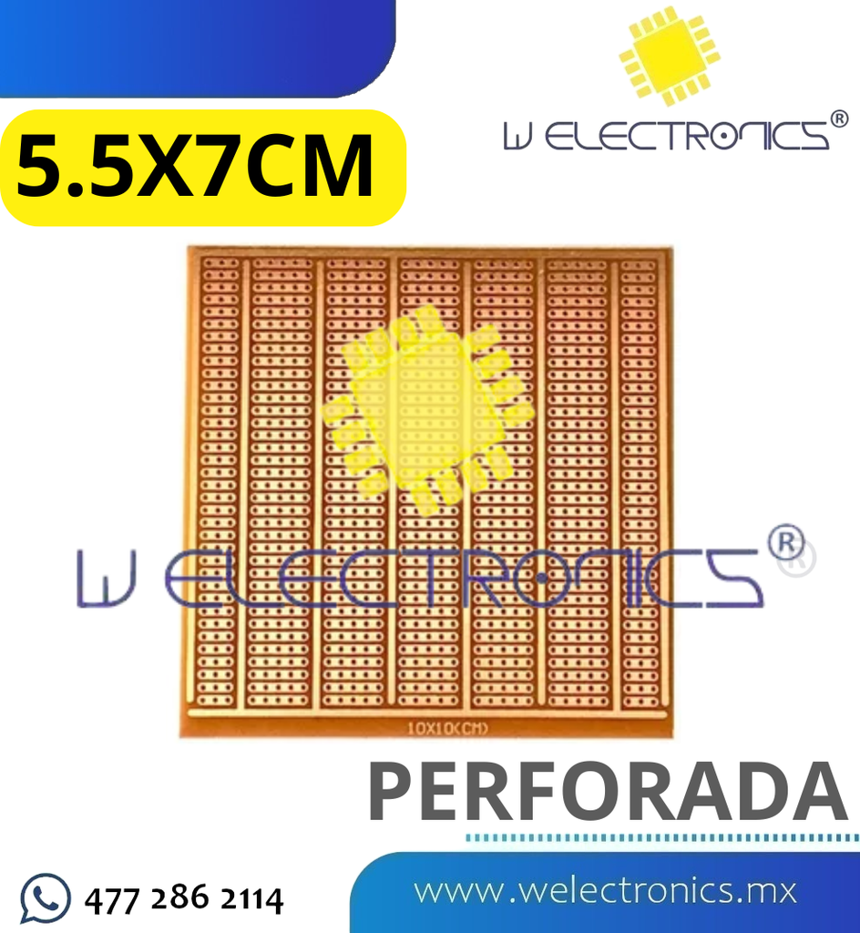 PLACA FENOLICA DE 5.5X7CM C/ORIFICIOS