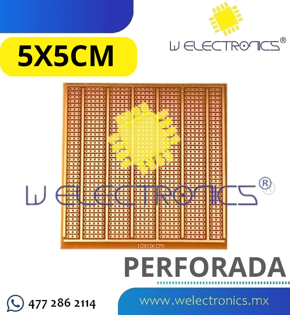 PLACA FENOLICA 1.5MM DE 5X5CM T/PROTOBOARD