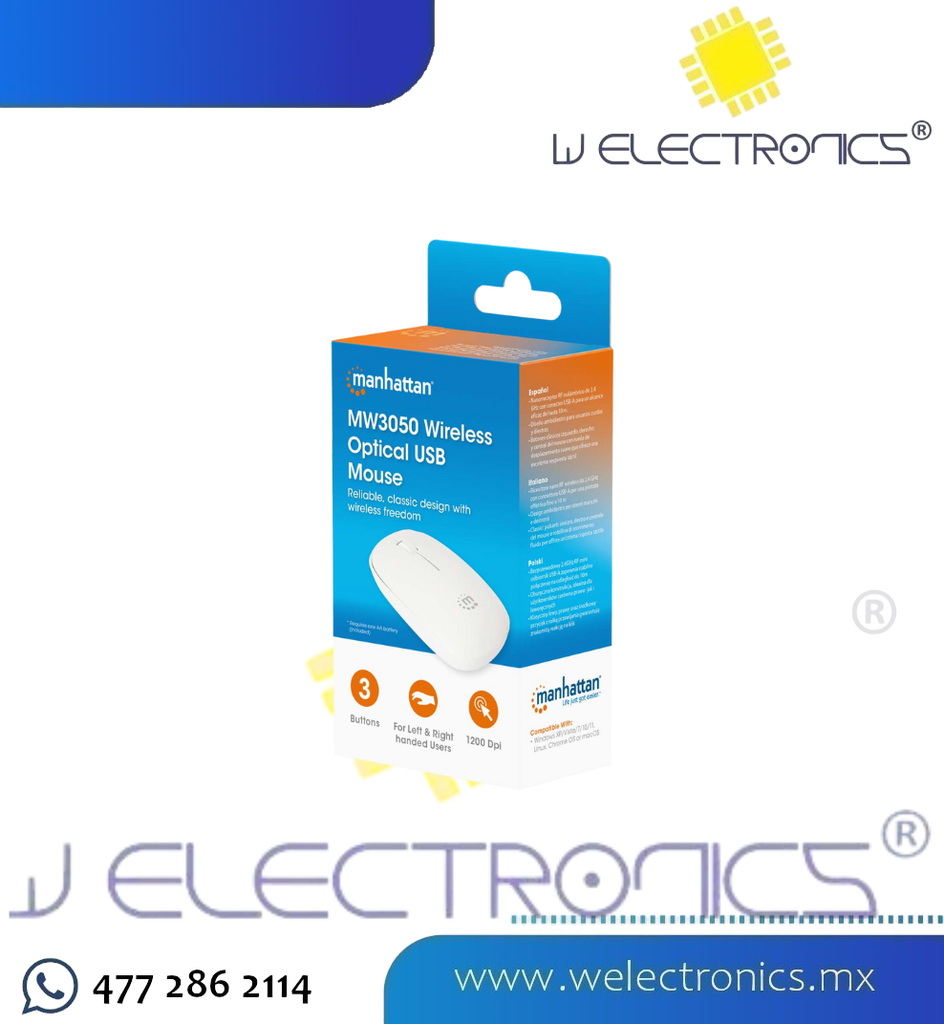 MOUSE GHIA INALAMBRICO GM600B BLANCO