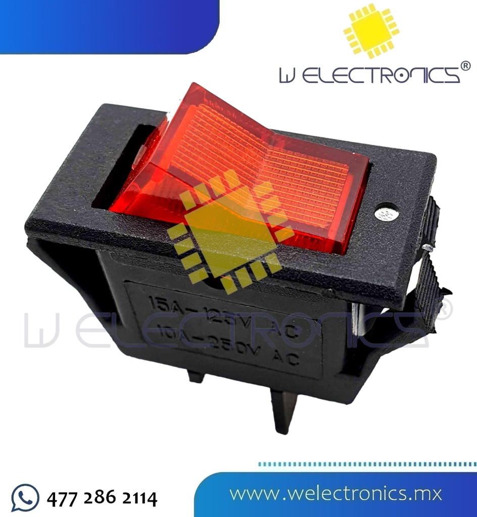 SWITCH BALANCIN 1P 1T C/PILOTO 15A 125V