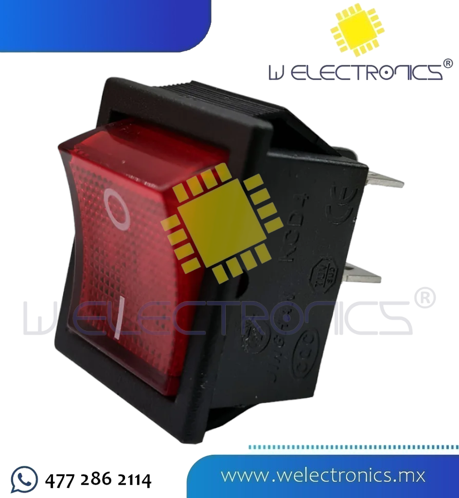 SWITCH BAL. 2P 2T STD ROJO 20A 125V