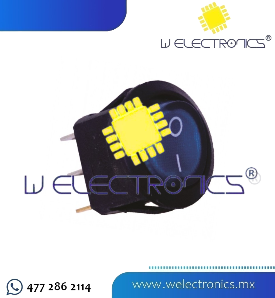 SWITCH BALANCIN C/PILOTO 3P 20A 12VDC AZUL