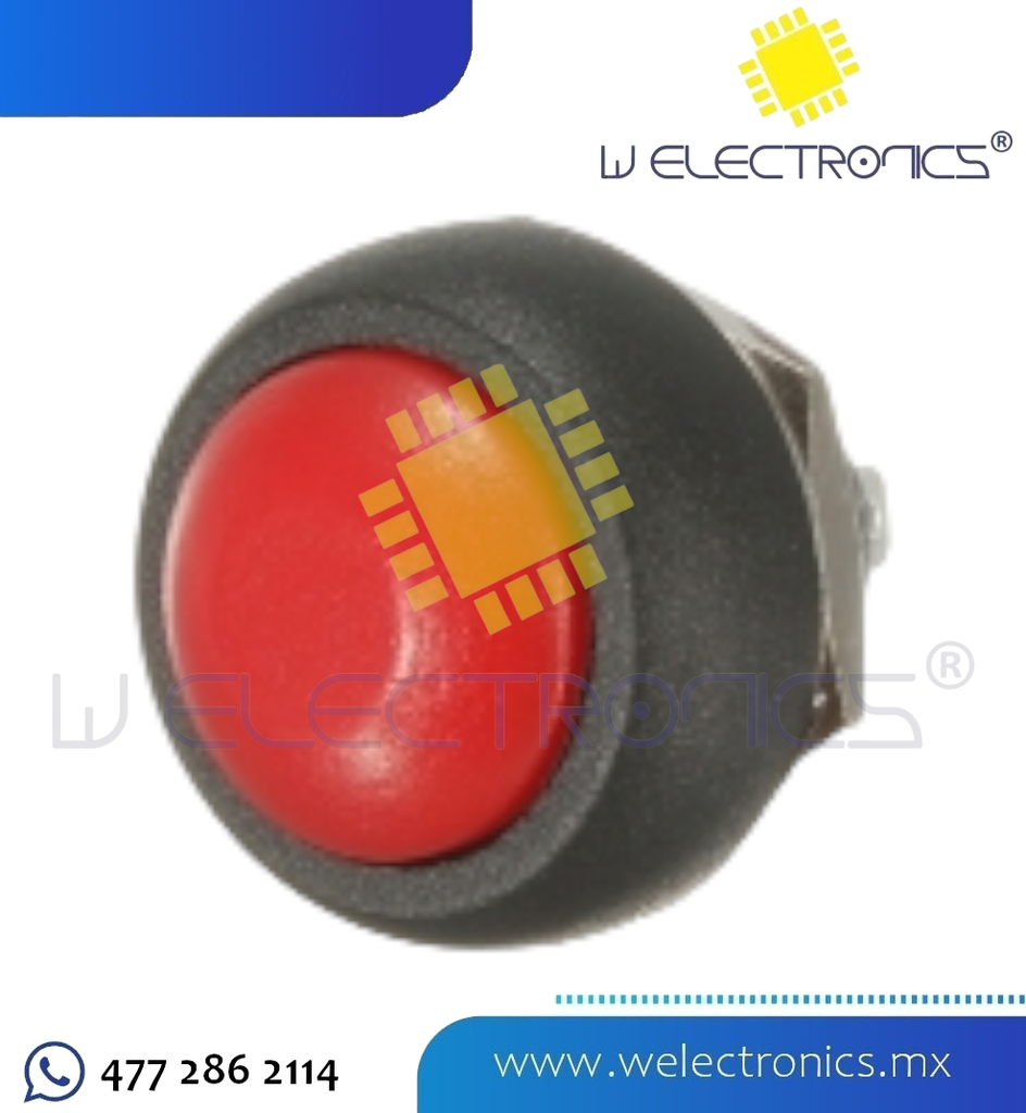 BOTON TIPO PUSH ROJO/VERDE/AMARILLO 12V 20A