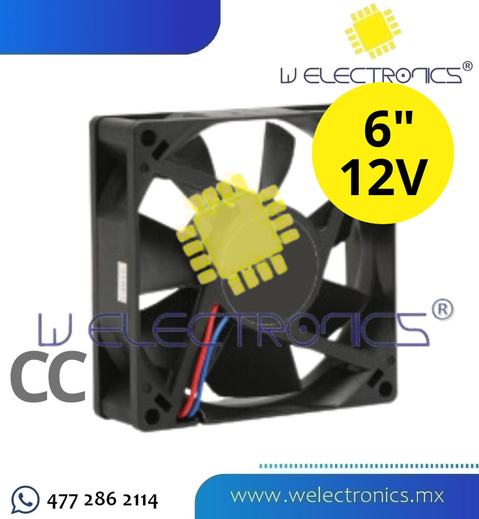 VENTILADOR DE PLASTICO 6" 12 VCC
