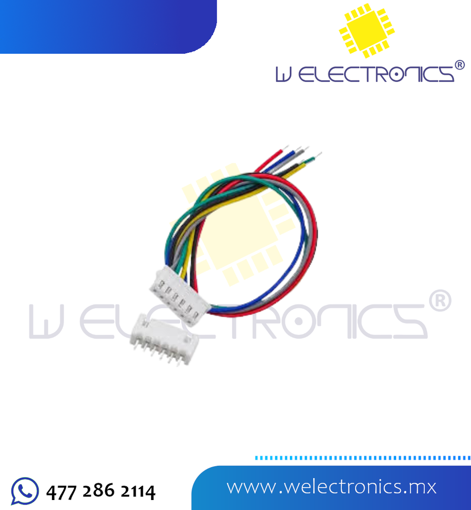 CONECTOR MOLEX JST 2.0 HEMBRA-MACHO 6 PINES CON CABLE