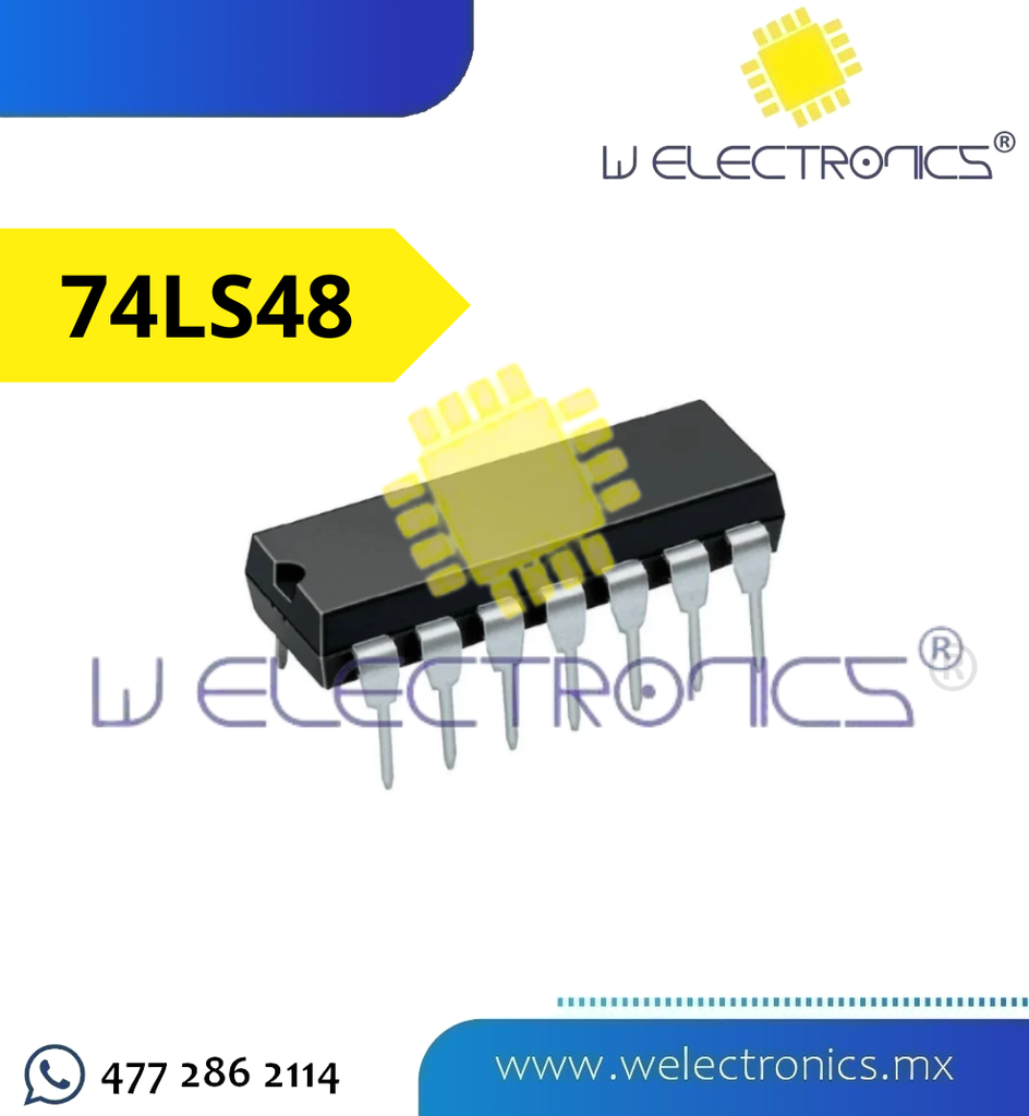 74LS48 TTL DECODIFICADOR/DRIVER BCD 7 SEGMENTOS CC