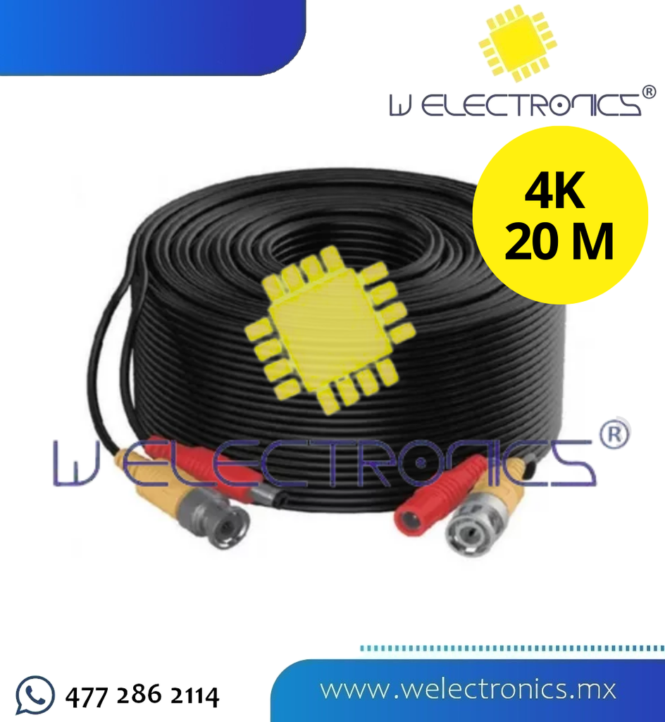 CABLE DE VIDEO Y ENERGIA TIPO 4K 20 METROS
