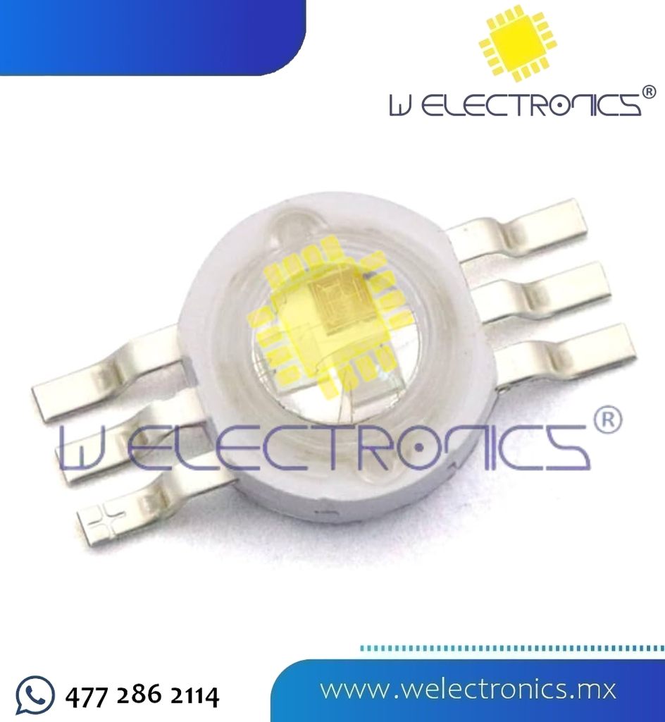 LED SMD 1 W RGB (8 pines)