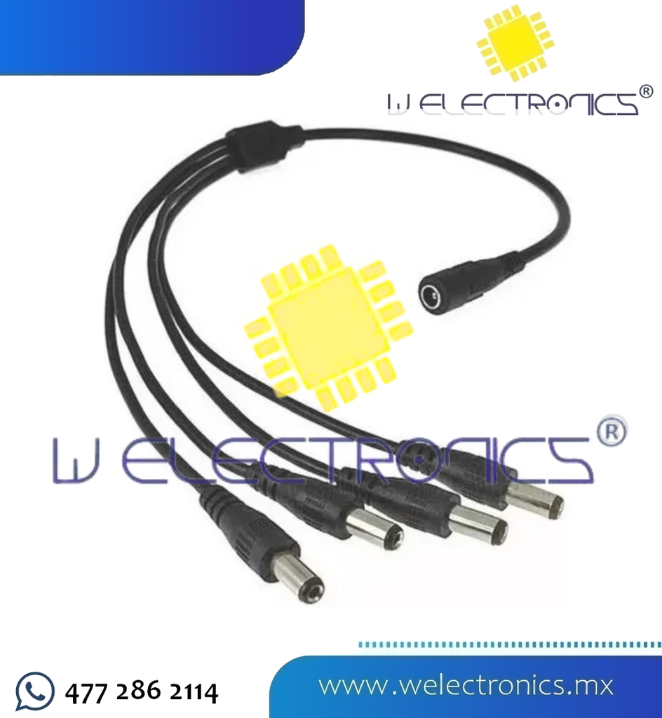 DIVISOR DE ENERGIA TIPO PULPO 4 CONECTORES MACHO