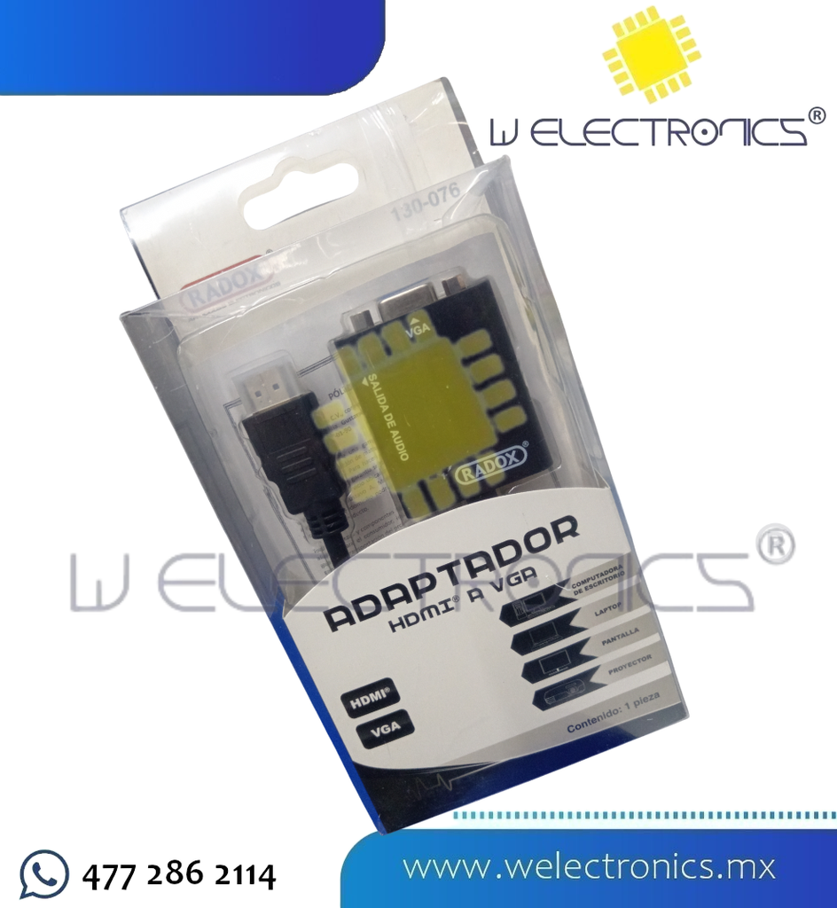 ADAPTADOR HDMI A VGA COLOR NEGRO