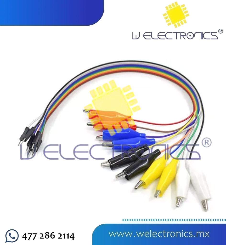 10 CABLES MACHO 30CM DUPONT A CAIMAN