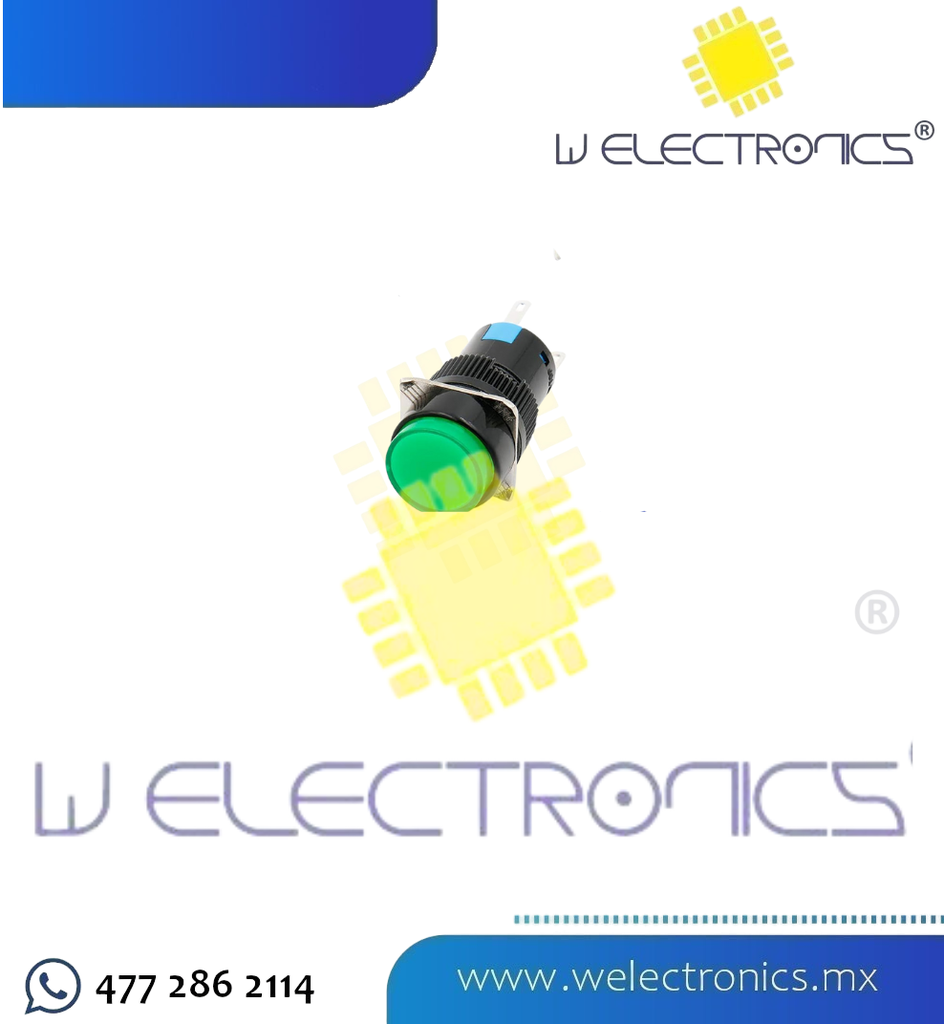 BOTON PULSADOR MOMENTANEO LED VERDE 24VDC