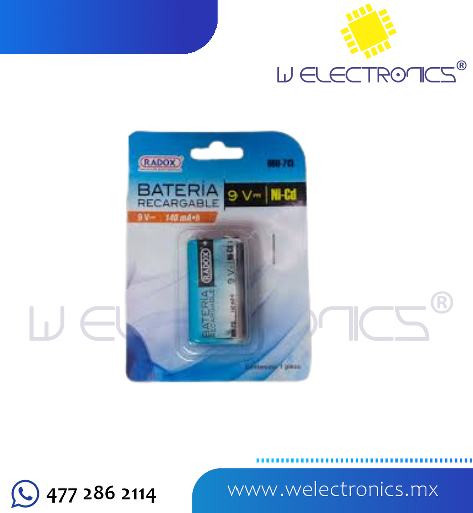 PILA RECARGABLE NI-CD 9V 140MAH CUADRADA