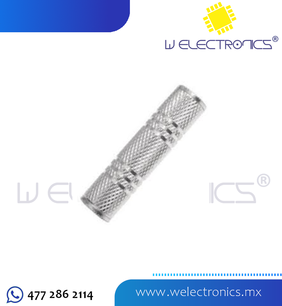 ADAPTADOR JACK 3.5 A JACK 3.5 ESTEREO METALICO