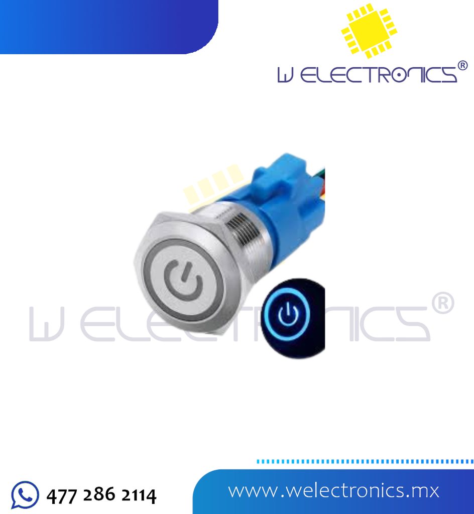 SWITCH T/PUSH ABIERTO  C/PILOTO 12-24V 3A