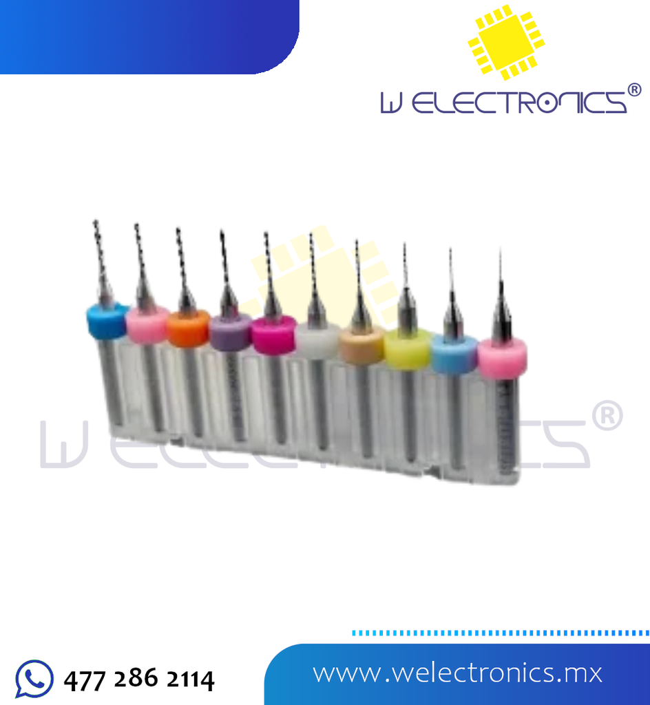 KIT 10 BROCAS DE TUNGSTENO 0.3-1.2MM