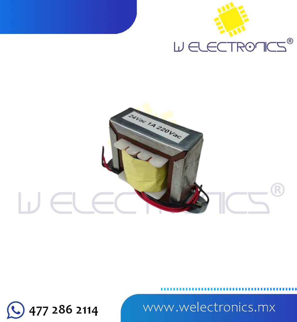 TRANSFORMADOR DE VOLTAJE 24VAC 1A CON TAP CENTRAL 220V