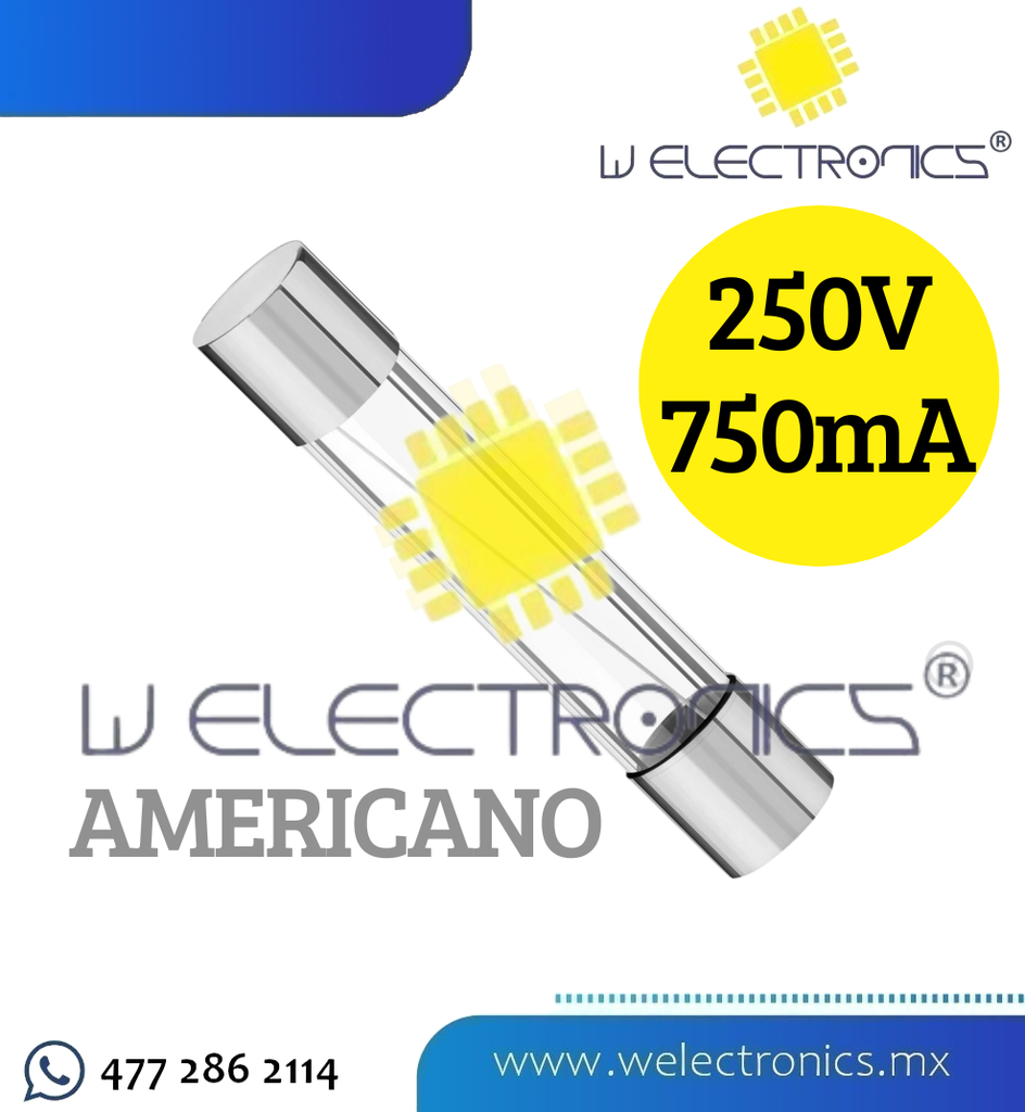 FUSIBLE AMERICANO CRISTAL 250V