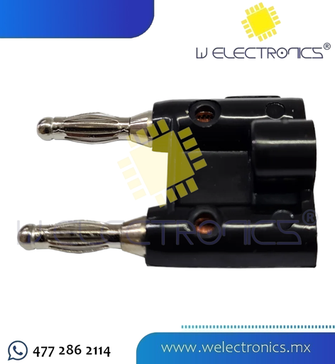 [705-740] PLUG DOBLE BANANA O PHILIPS NEGRO