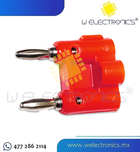 [705-744] PLUG DOBLE BANANA O PHILIPS ROJO