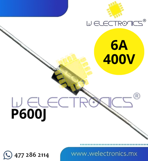 [803-543] DIODO RECTIFICADOR P600J 6A 400V