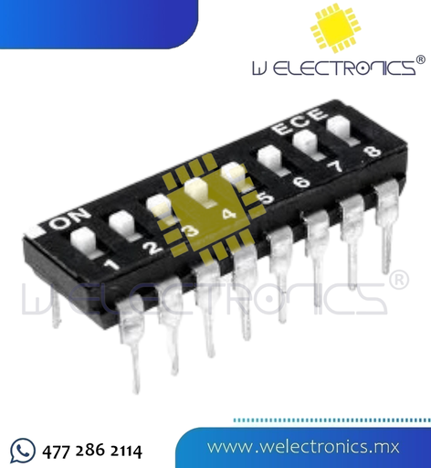 [835-966] DIP SWITCH 8 INTERRUPTORES NEGRO