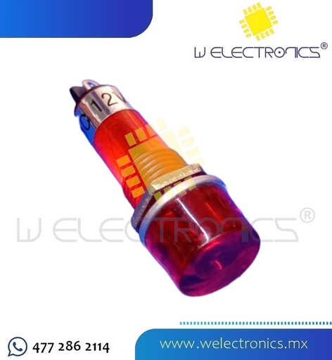 [245-472] FOCO NEON PLASTICO 12V MEDIANO ROJO