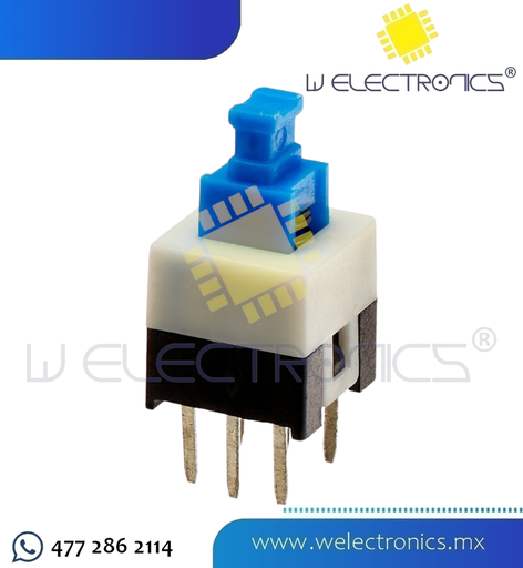 [835-520] MICRO-SWITCH CUADRADO AZUL 6 PATAS NO.85