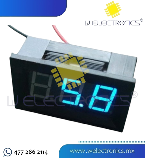 [535-175] MEDIDOR DE VOLTAJE DIGITAL C/DISPLAY AZUL VOLTIMETRO