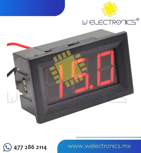 [535-176] MEDIDOR DE VOLTAJE DIGITAL C/DISPLAY ROJO VOLTIMETRO