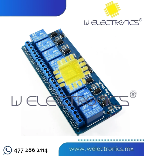 [MOD0029] MODULO DE 8 RELEVADORES 5V DC