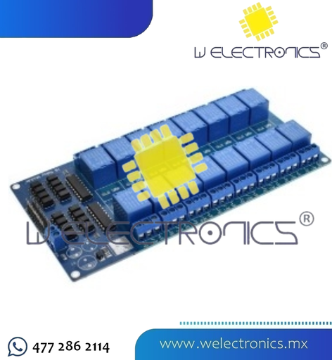 [MOD0065] MODULO DE 16 RELEVADORES 5V DC