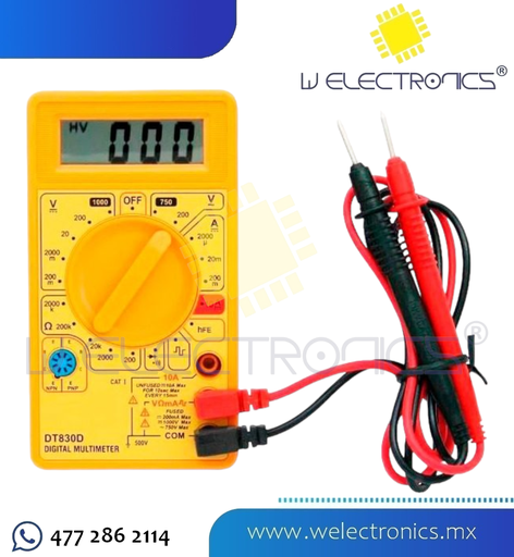 [535-294-1] MULTIMETRO DIGITAL CON ZUMBADOR AMARILLO