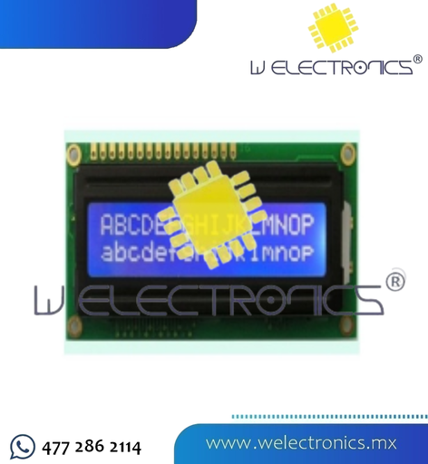 [LCD0001] PANTALLA LCD 16X2 FONDO AZUL LETRAS BLANCAS CON LU
