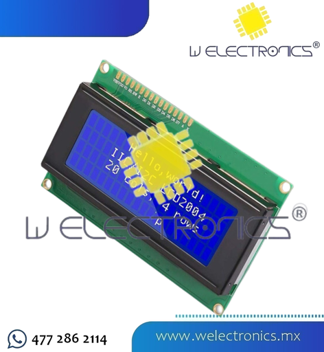 [LCD0002] PANTALLA LCD 20X4 FONDO AZUL LETRAS BLANCAS CON LU