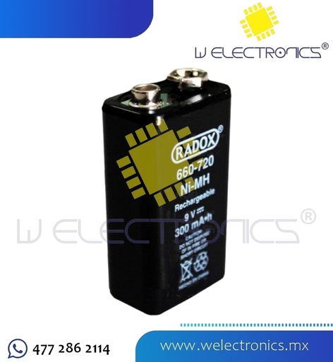 [660-720] PILA RECARGABLE NI-MAH 9V 300MAH CUADRADA