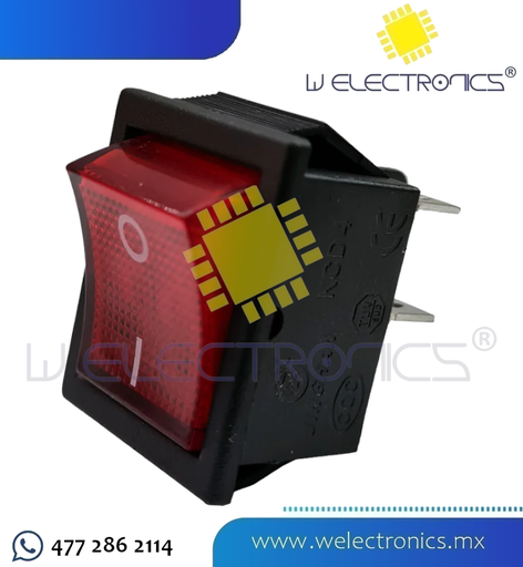 [835-086] SWITCH BAL. 2P 2T STD ROJO 20A 125V