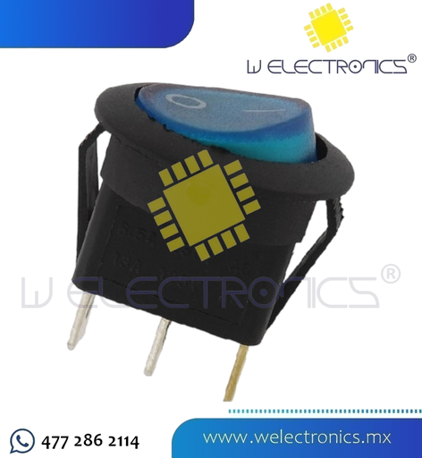 [835-099] SWITCH BALANCIN C/PILOTO 3P 13A 125V AZUL