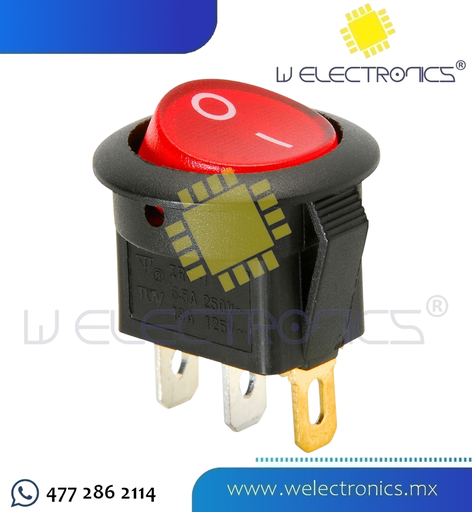 [835-100] SWITCH BALANCIN C/PILOTO 3P 13A 125V ROJO