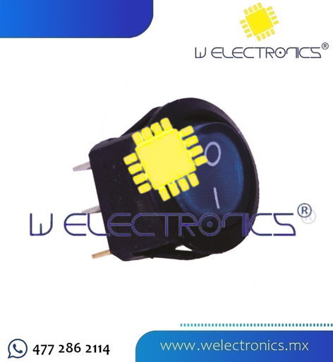 [835-106] SWITCH BALANCIN C/PILOTO 3P 20A 12VDC AZUL