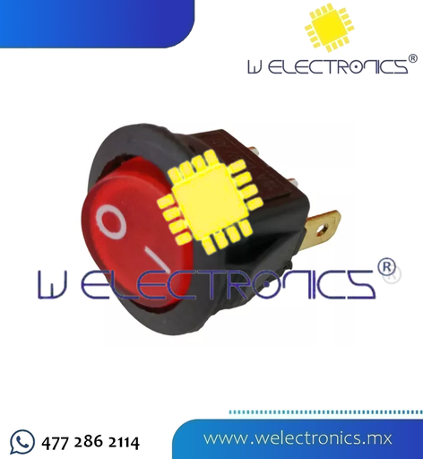 [835-107] SWITCH BALANCIN C/PILOTO 3P 20A 12VDC ROJO
