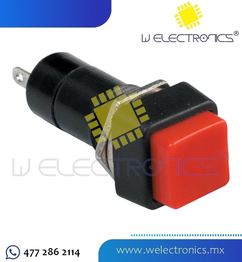 [835-160] SWITCH CUADRADO BOTON ROJO NORMALMENTE CERRADO 3-6